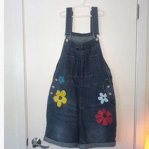 Flower Overall Shorts